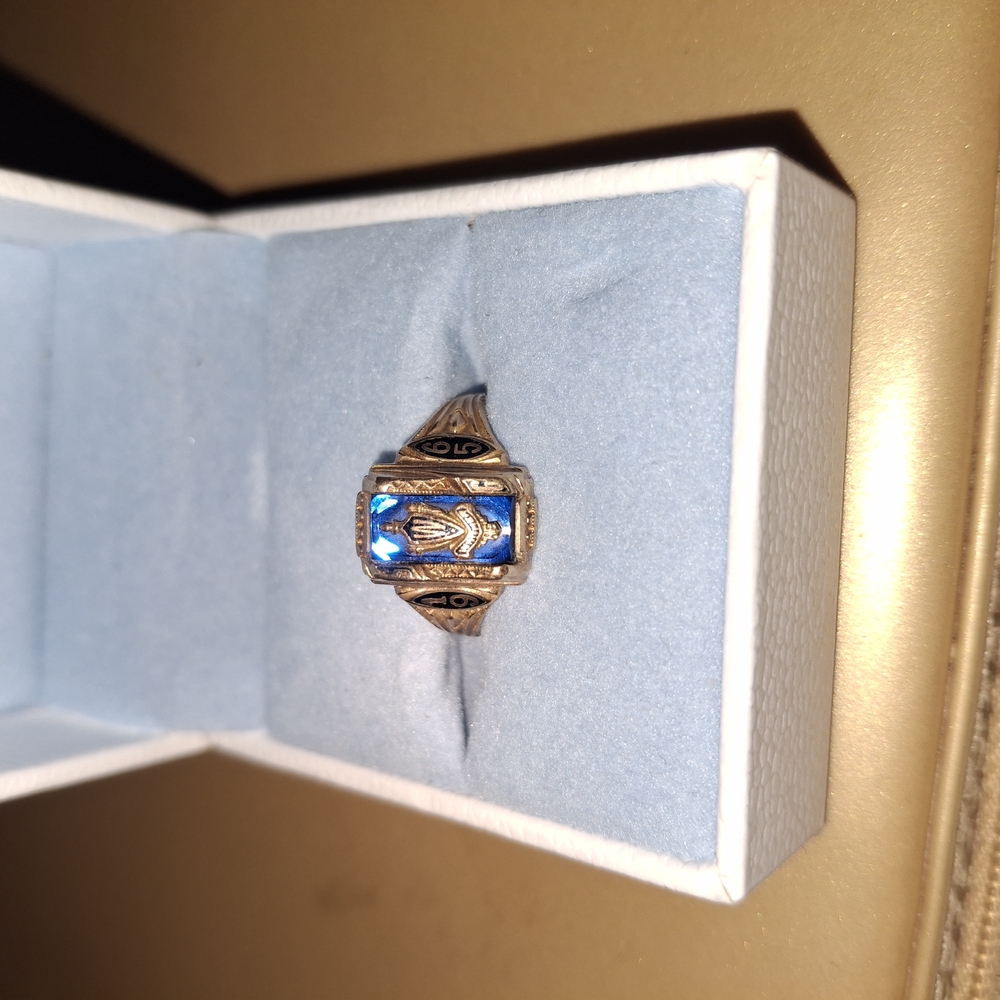 Elegant Blue Silver Women's Ring